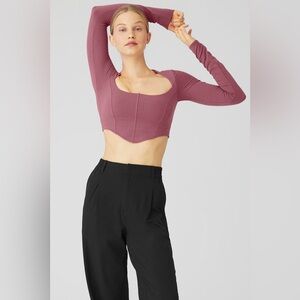ALO Yoga soft sculpt long sleeve corset top